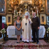 Kardinál Duka se starostkou Marií Matysovou a Lubošem Šulcem